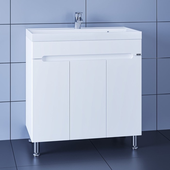 Тумба напольная «Лондон–80», с раковиной Classic 80, 3 дверки, цвет белый - Фото 1