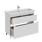 Тумба напольная «Лондон–100», с раковиной «Фостер 100», 2 ящика, цвет белый 9469353