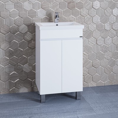 Тумба напольная «Марс 50», с раковиной «Фостер 50», цвет белый