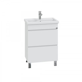 Тумба напольная «Марс 60», с раковиной «Фостер 60», 2 ящика, цвет белый