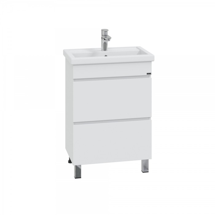 Тумба напольная «Марс 60», с раковиной «Фостер 60», 2 ящика, цвет белый