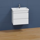 Тумба подвесная «Марс 60», с раковиной «Фостер 60», 2 ящика, цвет белый 9469382