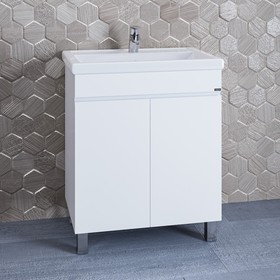 Тумба напольная «Марс 70», с раковиной «Фостер 70», цвет белый