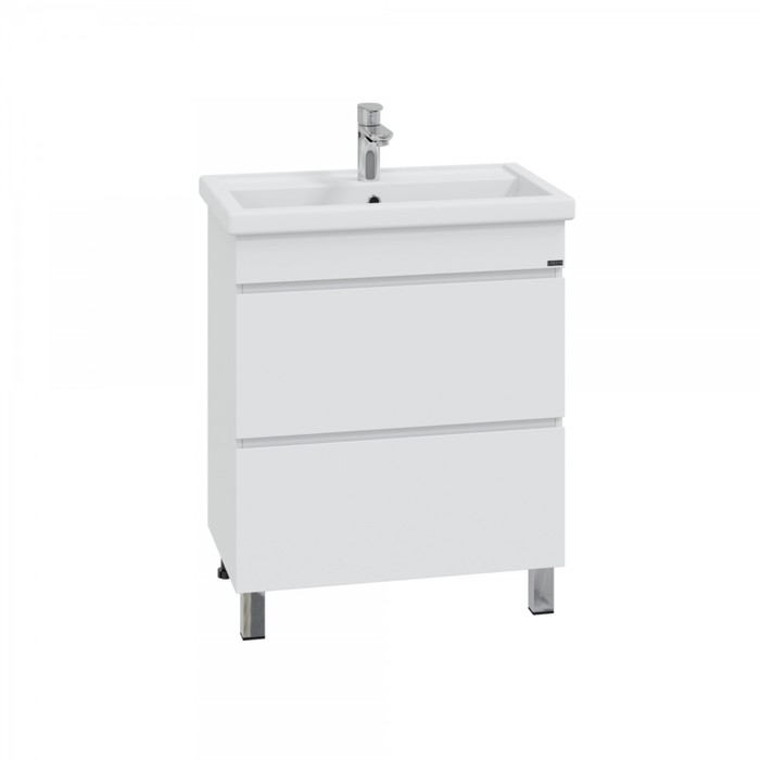 Тумба напольная «Марс 70», с раковиной «Фостер 70», 2 ящика, цвет белый