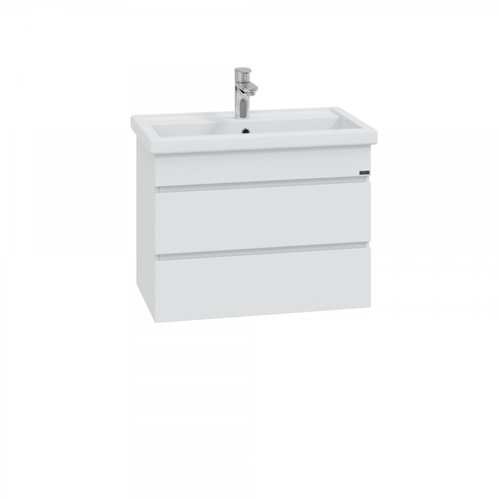 Тумба подвесная «Марс 70», с раковиной «Фостер 70», 2 ящика, цвет белый