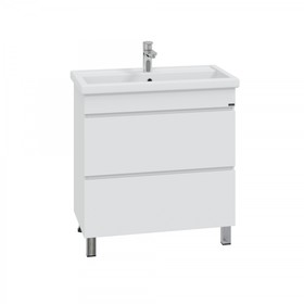 Тумба напольная «Марс 80», с раковиной «Фостер 80», 2 ящика, цвет белый
