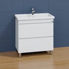 Тумба напольная «Марс 80», с раковиной «Фостер 80», 2 ящика, цвет белый 9469387