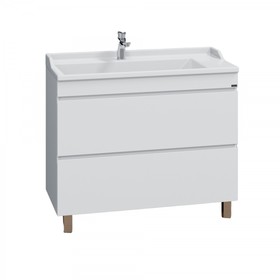 Тумба напольная «Марс 100», с раковиной «Сириус 100», 2 ящика, цвет белый