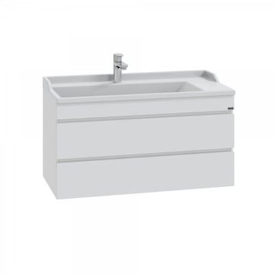 Тумба подвесная «Марс 100» , с раковиной «Сириус 100», 2 ящика, цвет белый