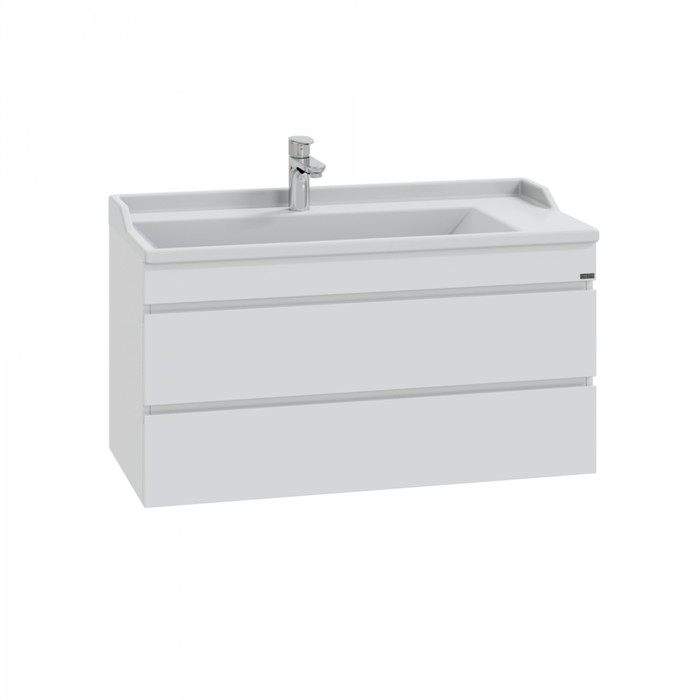 Тумба подвесная «Марс 100» , с раковиной «Сириус 100», 2 ящика, цвет белый - Фото 1