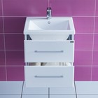 Тумба подвесная «Омега–50», с раковиной «Фостер 50», 2 ящика, цвет белый - Фото 2