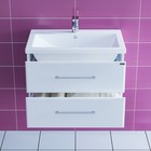 Тумба подвесная «Омега–70», с раковиной «Фостер 70», 2 ящика, цвет белый - Фото 2