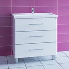 Тумба напольная «Омега–80», с раковиной «Фостер 80», 3 ящика, цвет белый 9469406