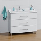 Тумба напольная «Омега–100», с раковиной «Сириус 100», 3 ящика, цвет белый 9469411