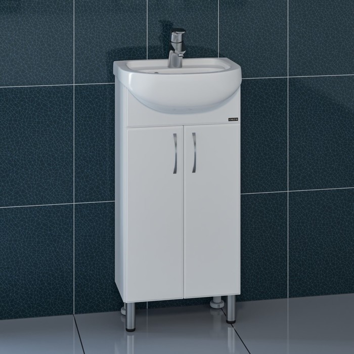 Тумба напольная «Сити-40», с раковиной «Манго 40», цвет белый