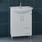 Тумба напольная «Сити–60», с раковиной «Уют 60», 2 ящика, цвет белый  (артикул 9469474)  большой выбор товаров оптом и в розницу по низким ценам с доставкой