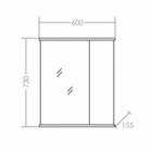 Зеркало-шкаф СаНта «Прима-600», универсальное - Фото 3