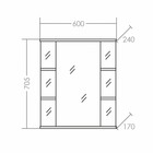 Зеркало-шкаф СаНта «Герда-600», с подсветкой, фацет - Фото 3