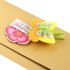 Открытка "В День Рождения!" объемная, бабочка, цветок,  А5 - фото 42009795