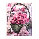 Пакет "Корзина роз", полиэтиленовый с вырубной ручкой, 31х40 см, 60 мкм, набор 5 шт - фото 11849094