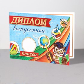 Диплом "Выпускник _ класса!" сова, 44,5х16,5 см (комплект 10 шт)