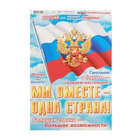 Гирлянда с плакатом "Любимая Россия!" флаг, длина 250 см, А3