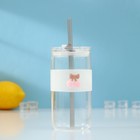 Стакан с крышкой и трубочкой «Фрутис», 410 мл, стекло, МИКС - Фото 1