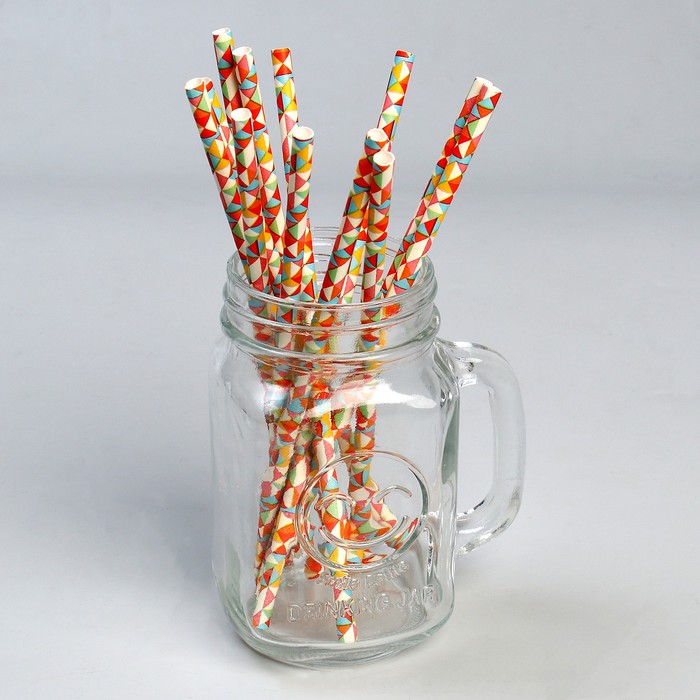 Трубочки для коктейля «Ромбики», в наборе 12 штук - Фото 1