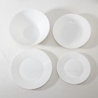 Сервиз столовый Avvir Carve, 19 предметов: салатник 1,6 л, d=23 см, 6 тарелок d=18/23/25 см, стеклокерамика, цвет белый - Фото 2