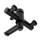 Смеситель для ванны ZEIN Z2649F, короткий излив, душевой набор, нержавеющая сталь, черный - Фото 5