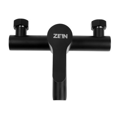 Смеситель для ванны ZEIN Z2649F, короткий излив, душевой набор, нержавеющая сталь, черный