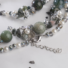 Набор 3 предмета: серьги, бусы, браслет, каменная долина «Яшма зеленая» - Фото 2