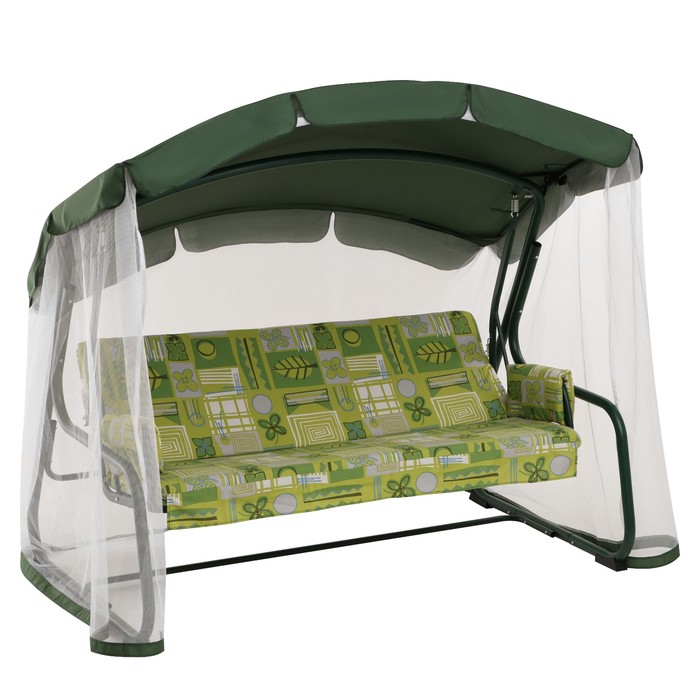 Качели садовые "Мадрид" зеленые, 209,5 х 165 х 127 см, максимальная нагрузка 220 кг - Фото 1