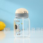 Бутылка для воды стеклянная «Космонавты», 450 мл, 8,2×15 см, цвет МИКС - фото 4373675