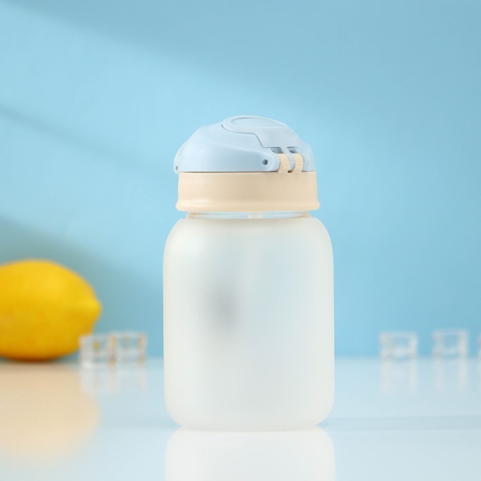 Бутылка для воды стеклянная «Космонавты», 450 мл, 8,2×15 см, цвет МИКС, матовое стекло - фото 1910582343