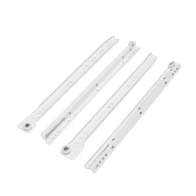 Роликовые направляющие ТУНДРА, L=350 мм, толщина 0.8 мм, белые, 2 шт.