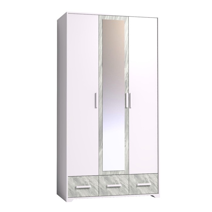 Шкаф для одежды и белья «Айрис 444», 1194 × 596 × 2285 мм, цвет белый / статуарио