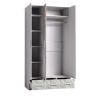 Шкаф для одежды и белья «Айрис 444», 1194 × 596 × 2285 мм, цвет белый / статуарио - Фото 2