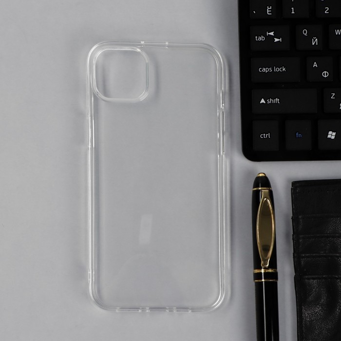 

Чехол Krutoff, для iPhone 14 Plus, силиконовый, прозрачный