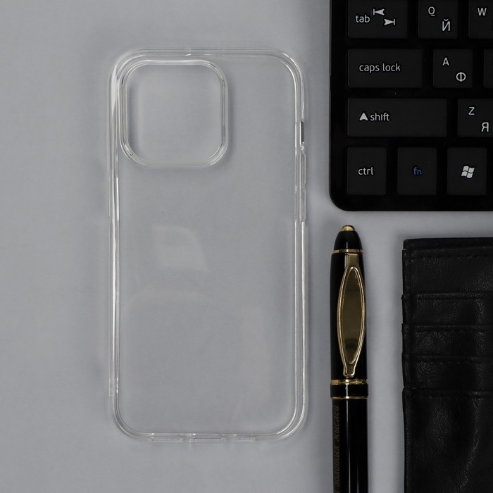 Чехол Krutoff, для iPhone 14 Pro, силиконовый, прозрачный - Фото 1