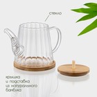 Заварочный чайник BellaTenero «Эко», 550 мл, 19×11×12.5 см, бамбуковая крышка, металлический фильтр, стекло - Фото 3