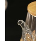 Чайник заварочный стеклянный с бамбуковой крышкой и металлическим фильтром BellaTenero «Эко», 550 мл, 19×11×12,5 см - фото 4373732