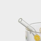 Кружка стеклянная с керамической крышкой и трубочкой «Фрутис», 450 мл, цвет МИКС - фото 4373755