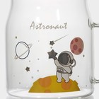 Кружка стеклянная с керамической крышкой и трубочкой «Космос», 500 мл, цвет МИКС - фото 4373775