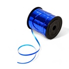 Лента для декора и подарков, синий, металлизированная, 0.5 см × 250 м - Фото 2