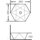 Раковина GROSSMAN GR-3029, шестиугольная, 460 х 460 мм, белый - Фото 2
