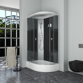 

Душевая кабина NG-3524-14L BLACK, 120х80х215 см, поддон 26 см, стекло тонированное, левая