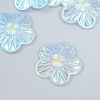 Декор для творчества пластик "Цветок" голография перламутр набор 6 шт 3,5х3,5 см - фото 1346322