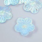Декор для творчества пластик "Цветок" голография перламутр набор 6 шт 3,5х3,5 см - фото 6827818