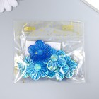 Декор для творчества пластик "Цветок" голография синий набор 6 шт 3,5х3,5 см - фото 6827832